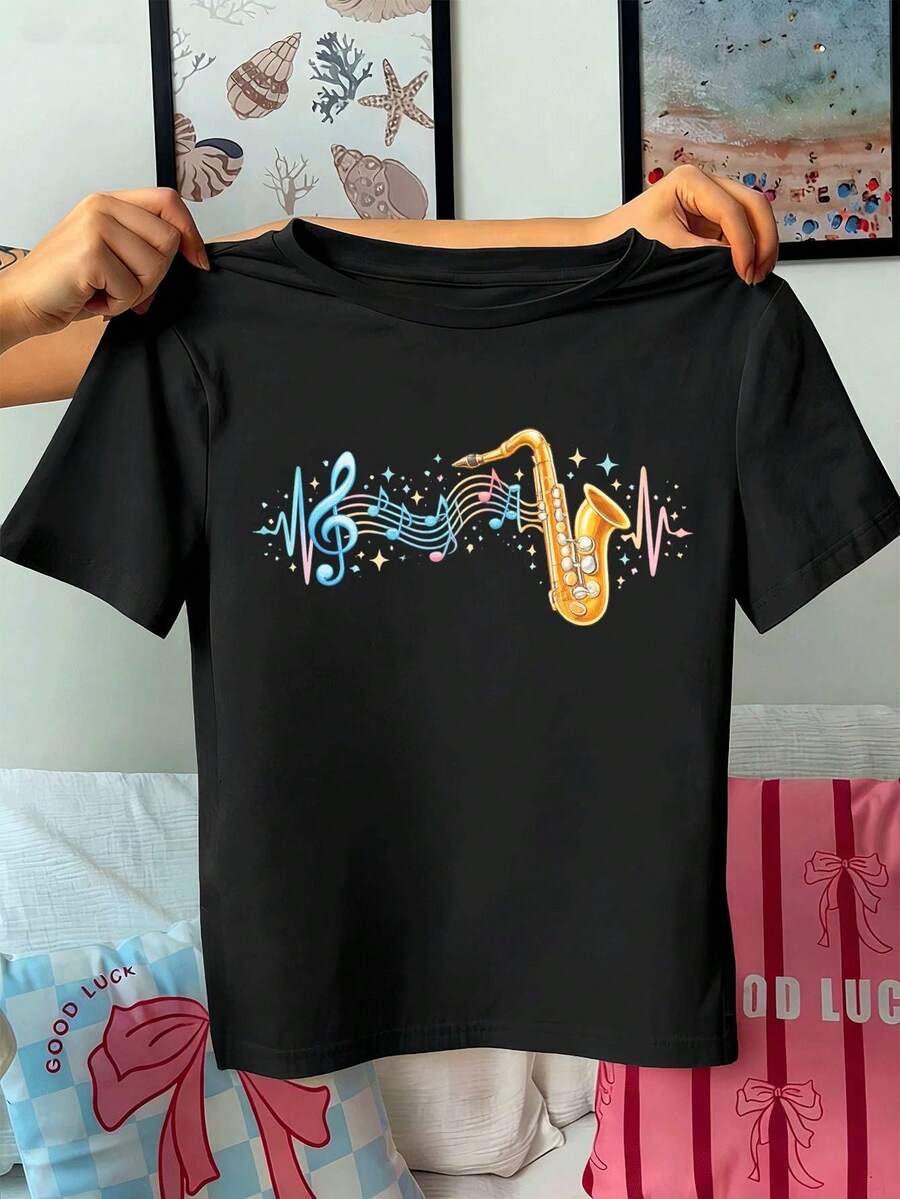 Dam-T-shirts - Svart - Visa 1
