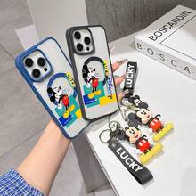 This Disney Mickey Mouse Pattern Lanyard Phone Case Features A Strong Magnetic Closure And Full Coverage Of Acrylic And TPU Material. It's Shockproof, Lightweight, And Suitable For IPhone17/16/11/13/15/15 Plus/15 Pro/15 Pro Max/12/14 Pro Max/11 Pro Max/12 Pro/12 Pro Max/13. It's A Popular Birthday Gift, Business Gift, Durable, Stain-Resistant, And Fingerprint-Resistant New Phone Case For Men And Women. It Also Includes A Mickey Mouse Phone Case And Mickey Mouse Doll Bracelet. Compatible With SamsungGalaxy S20, S21, S22, S23, And S24 Series. It's The Perfect Gift For Friends And Family. This Stylish Phone Case Is Fun, Lightweight, And Durable. IPhone17 Pro Max Phone Case, Minnie Phone Case. - Clear - View 4