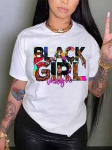 T-Shirt With Heart Gesture Print - 白色 5 - 查看 6