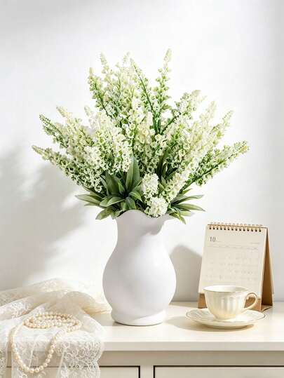 1PC Artificial Lavender, Artificial Flowers And Plants Suitable For Home Decoration, Living Room, Kitchen, Bedroom, Windowsill, Desktop, Balcony, Courtyard, Wedding Decoration, Bridal Bouquet, Valentine's Day Gifts