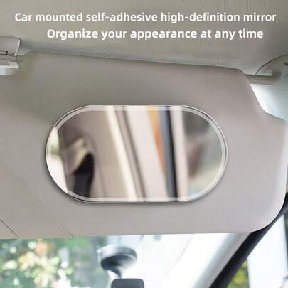 KUYILIAN 1pc Luxury Vanity Mirror For Car Sun Visor, High-Definition Bright Makeup Mirror, Adhesive Car Sunshade Makeup Mirror, Durable And Lightweight, Minimalist Car Interior Accessory, Practical And Elegant Car Accessory Gift
