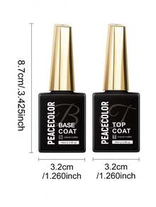 peacecolor 2pcs 15ml Base Coat And Top Coat Set, Functional Gel For UV/LED Curing, Suitable For Nail Salons And Home Use - Multicolor - View 3