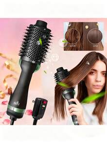 Hair Dryer Brush Blow Dryer In One, Upgraded 4 In 1 Hair Dryer And Styler Volumizer With Negative Ion Hot Air Hair Straightener Brush, Frizz-Free Styling - Ideal For All Hair Types (Straightening, Curling, Voluminous Waves) - Salon & Home Use - 美規A型插(110-127V) - 查看 8