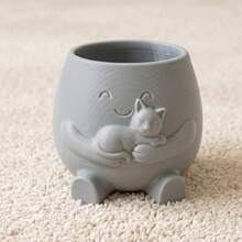 Cute Succulent Plant Pots, Animal Face Shaped Planters Suitable For Indoor Plants, Decorate Desktops, Shelves And Home Decor, Pink Grey White - A - View 11