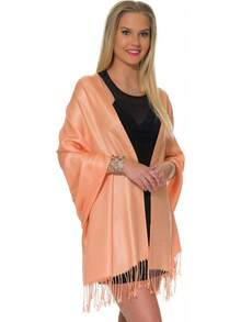 Shawls And Wraps Evening Dresses, Large Soft  Wedding Shawl - 桃 - 查看 5