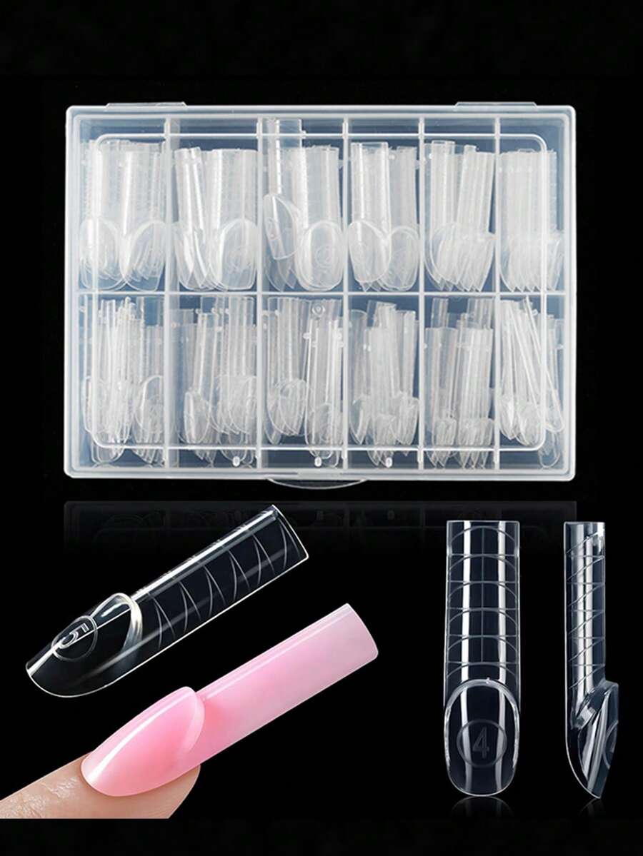 120pcs Space French Dual-Mode 12 Sizes Nail Extension Tips, Suitable For Quick Shaping Nails, Multi-Functional Manicure Tool, Suitable For Home DIY Manicure And Nail Art