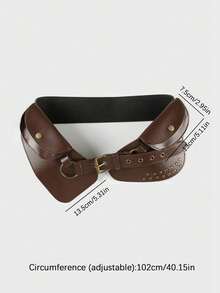 Vintage Fashion Brown Rivet Waist Bag, Unique Design Waist Bag, Minimalist Classic Luxury Multifunctional Crossbody Bag, Retro Personalized Daily Commute Crossbody Waist Bag, Suitable For Daily Travel, Shopping And Other Occasions - Brown - View 6