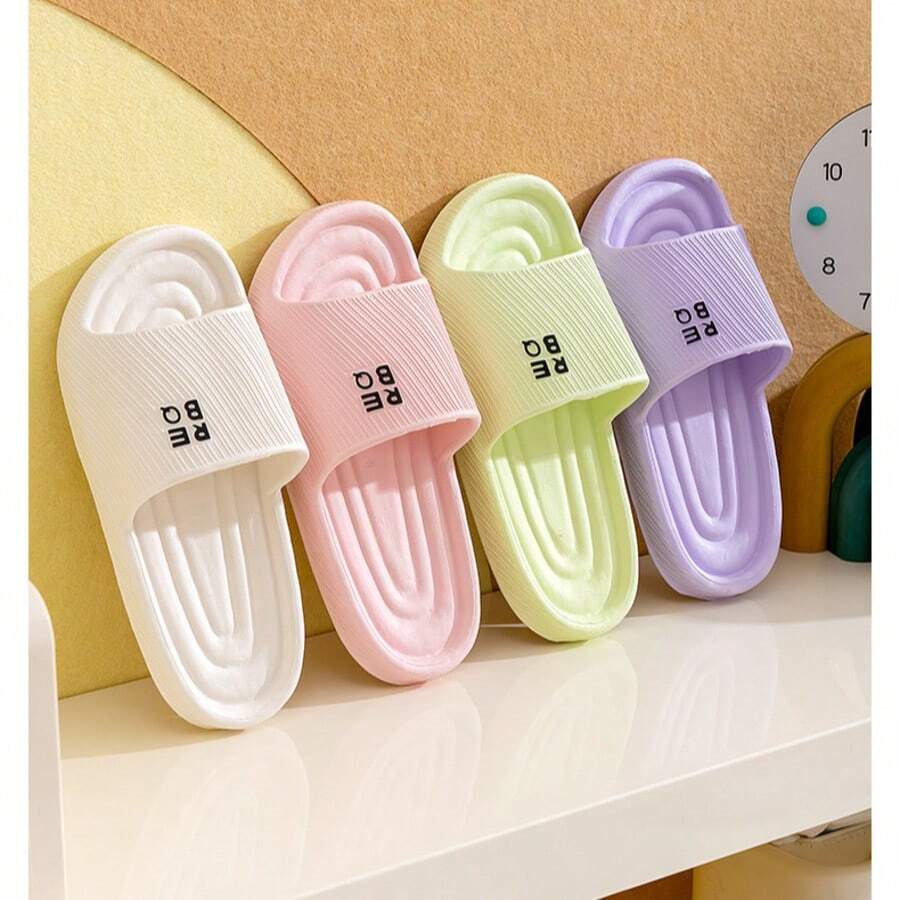 1 Pair Summer EVA Couple Soft Non-Slip Indoor Home Slippers, Suitable As Birthday/Holiday Surprise Gift, Comfortable And Lightweight