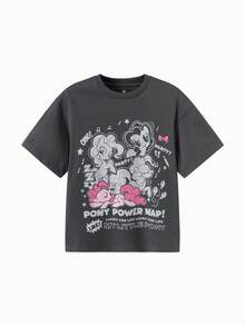 Balabala MY LITTLE PONY 我的小马驹短袖T恤，可爱卡通图案，适合青少年女孩，2026年夏季舒适休闲装 - 灰色調 - 查看 4