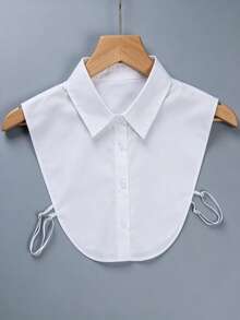 1pc Women's Fashion Solid Color Casual Shawl Collar Daily Accessory - White - View 6