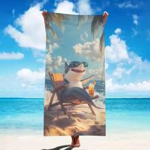 1pc Ultra Soft Shark Pattern Beach Towel, Suitable For Beach, Pool Party, Vacation - Beach & Pool Accessories - Style4 - View 2