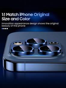 Solid Color Design Shatterproof Tempered Glass 1pc Blue Camera Lens Protector Compatible With IPhone 15 Pro/15 Pro Max, Shatterproof, Strong Adhesive, Compatible With Phone Case, Rear Camera Screen Protector, One-Piece Full Edge Protection, Clear And Transparent, High Transparency Tempered Glass, No Loss Of Image Quality, Easy To Install, Also Compatible With IPhone 17 Pro Max/17 Pro/17/16 Pro Max/16 Pro/16 Plus/16/15/14/13/12/11, Phone Accessories, Compatible With Phone Case, Provides High-Quality Anti-Drop Protection For Bare Phones, Mother's Day Gift - Navy Blue - View 6