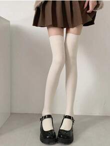 3双透气吸汗甜美刺绣小腿袜，学院风过膝袜（随机发货），舒适 - 彩色 - 查看 11