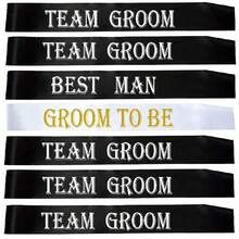 Groom To Be Or GROOM'S DRINKING TEAM MEMBER Bachelorette Party Decor Party Gift Set With Team Ribbon And Party Team Badge - Multicolor - View 10