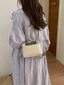 Minimalist Wavy Pattern New Handbag, Fashion Women's Bag, Multifunctional Shoulder Crossbody Bag, Summer Beach Gift, Suitable For Girls, Ladies, Students, Summer Essential, Perfect For Vacation & Leisure - Beige - View 6