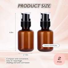 2 botellas de viaje de plástico ámbar de 120 ml 4 onzas con dispensador de loción a prueba de fugas para champú acondicionador cosmético crema y aceite esencial - mbar - Ver 3