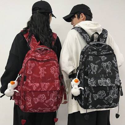 Cartoon Cute Middle School Student Backpack Wholesale Large Capacity Casual Lightweight Backpack Korean Style Fashion Fresh And Simple Backpack