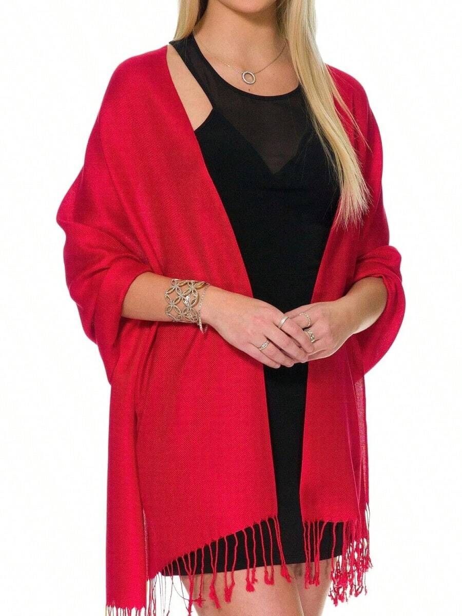 Shawls And Wraps Evening Dresses, Large Soft Wedding Shawl - 紅色 - 查看 1