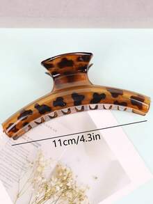 Bộ 3 kẹp tóc vuông lớn bằng nhựa nhẹ, in họa tiết da báo, kích thước 11cm/4.33in dành cho nữ. - Nhiều màu - Xem 7