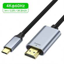 USB C To HDTV Cable, 4K@60Hz UHD USB 3.1 Type-C To HDTV 2.0 Cord For Home Office, Thunderbolt 3/4 Compatible With MacBook Pro, Galaxy S25 Ultra, Pro And More - Grey - View 11
