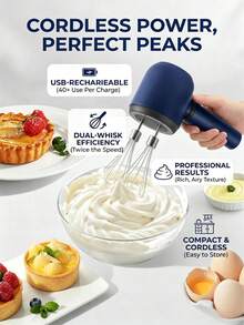 XO Chef Lab 3 Speed Hand Mixer With Flex Edge Beaters - Royal Blue - View 3