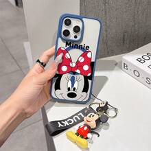 This Disney Mickey Mouse Pattern Lanyard Phone Case Features A Strong Magnetic Closure And Full Coverage Of Acrylic And TPU Material. It's Shockproof, Lightweight, And Suitable For IPhone17/16/11/13/15/15 Plus/15 Pro/15 Pro Max/12/14 Pro Max/11 Pro Max/12 Pro/12 Pro Max/13. It's A Popular Birthday Gift, Business Gift, Durable, Stain-Resistant, And Fingerprint-Resistant New Phone Case For Men And Women. It Also Includes A Mickey Mouse Phone Case And Mickey Mouse Doll Bracelet. Compatible With SamsungGalaxy S20, S21, S22, S23, And S24 Series. It's The Perfect Gift For Friends And Family. This Stylish Phone Case Is Fun, Lightweight, And Durable. IPhone17 Pro Max Phone Case, Minnie Phone Case. - 粉色 - 查看 6