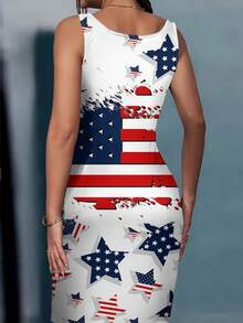 Women's Casual Skirt, 3D Printed Women's Outdoor Bodycon Skirt, Suitable For Summer Outdoor Vacations American Flag Stars And Stripes Pattern Print - Style - View 4