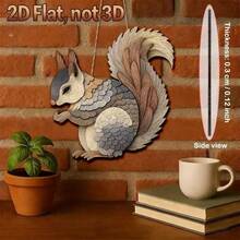 Wooden Flat Squirrel Wall Decor, Home Decoration - Multicolor - View 6