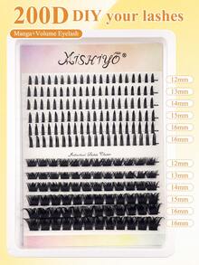 192pcs Single Cluster False Eyelashes, 2 Styles Including Pointed Tip Lashes For Natural Look, 200D+ Pointed Tip Reusable Lashes, Lightweight Segmented Individual Lashes Suitable For DIY Lash Extension At Home - View 4