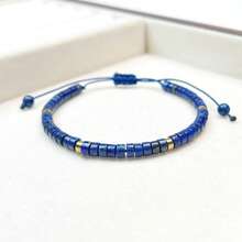Natural Lapis Lazuli Bracelet, Handmade Braided Rope, Adjustable Size, Retro Elegant Niche Design For Unisex - Multicolor - View 7