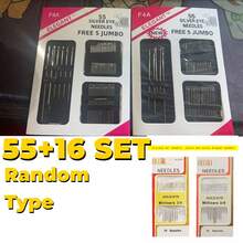 55pcs Stainless Steel Hand Sewing Needles, Easy To Thread, Sewing Tools - Multicolor - View 5