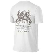 Men's 180g Heavyweight Cotton Crew Neck T-Shirt, Gothic "WOLVES FOREVER" Sheer Loyalty Print, DARCSPORT Inspired Streetwear Gym Tee - 白色 - 查看 3