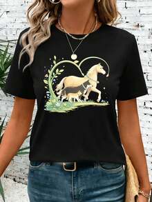 Women T-Shirts - Black - View 1