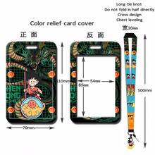 2-In-1 Detachable Lanyard Necklace With Retractable Phone Strap & Card Holder, Creative Slide Cover Card Case For Student ID/Access Card - Multicolor - View 7