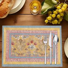 1pc/4pcs/6pcs Bohemian Style Printed Linen Placemats, Suitable For Dining Table, All Season Decor, Modern Washable Tablemats, Room Decor, Coasters, Kitchen Dining Mats, Indoor Outdoor Party Decoration, Home Decor, Ideal Gift - Multicolor - View 5