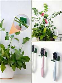 Bộ 100/50/30/10 chiếc kẹp cây leo tường, kẹp cây leo tường, dụng cụ leo cây xanh, kẹp cố định dây leo, móc leo, vòng kẹp màu xanh lá cây, dụng cụ cố định cây xanh không gây đau. - A - Xem 6