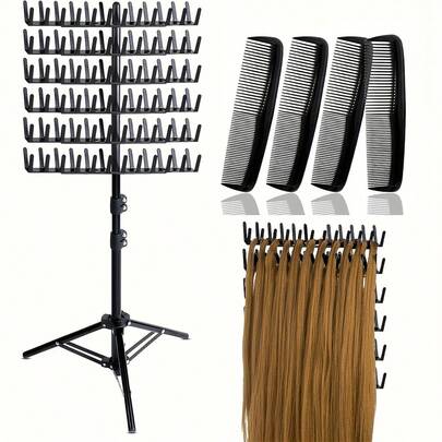 Braiding Hair Rack Height Adjustable 144 Pegs Braiding Rack Hair Extension Holder With Hair Braid Tools,Easy To Assemble Gifts For Women,Christmas Decorations,Christmas Gifts