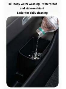 1pc Black Car Door Trash Can, Car Interior Storage Bin, Auto Accessories - Garbage Can - View 5