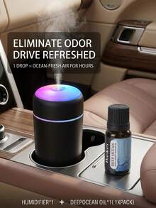 DOVVEE Mini Apple-Style Humidifier, Home Office Air Purifier, Essential Oil Diffuser Humidifier With LED Light - Dark Grey - View 7