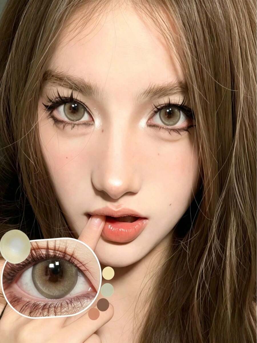 BROWN Eye Makeup Eye Tools, Portable Travel Accessories , Halloween-Themed Items, Can Be Worn Daily, Suitable For Parties And Festive Occasions, Suitable As Birthday And Holiday Gifts, Change Eye Color, Enhance Personal Charm - Nhiều màu - Xem 1