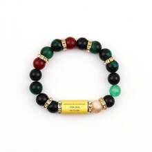 American Flag Bracelet Commemorative Gift, Positioning Chalcedony Tube Drill Ring Bracelet, American 250th Anniversary Commemorative Bracelet - Vòng tay kỷ niệm Mỹ - Xem 9