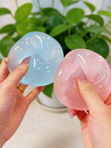 1pcs Moldable Slow Rebound Blue Coconut Oil Handmade Squeezing Ball, 6cm Round Malt Stress Relief Squeeze Toy, Suitable For Ideal Holiday Gifts, Fun & Cute Gifts, Birthday Gifts, Easter Gifts, Halloween Gifts, Christmas Gifts, Party Favor Filler - Blue - 查看 4