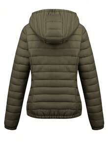 Risissida Women's Autumn Minimalist Hooded Cape-Style Jacket - No Zipper Design, Practical Pockets Winter - Green - View 3