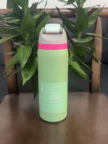 New O-WALA Outdoor Straight Stainless Steel Cup, Floral Pattern, Multi-Color Options, Minimalist Stylish Efficient Press Design - Multicolor 32oz - View 2