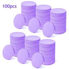 10/30/50/100pcs Natural Heart-Shaped Compressed Facial Sponges | Cellulose Sponge Facial Towels For Cleansing & Mild Exfoliation | With Portable Storage Box For Families And Travel - Multicolor - View 30