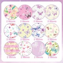 24pcs Scrapbook Paper Set, 11.8 Inch Decorative Butterfly And Floral Pattern Paper, Suitable For Planner, Journal, DIY Crafts, Greeting Cards And Scrapbooking, Gift Wrapping Paper - Multicolor - View 3