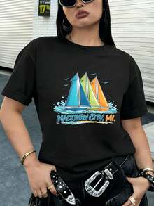 Women T-Shirts - Black - View 2