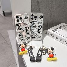 This Disney Mickey Mouse Pattern Lanyard Phone Case Features A Strong Magnetic Closure And Full Coverage Of Acrylic And TPU Material. It's Shockproof, Lightweight, And Suitable For IPhone17/16/11/13/15/15 Plus/15 Pro/15 Pro Max/12/14 Pro Max/11 Pro Max/12 Pro/12 Pro Max/13. It's A Popular Birthday Gift, Business Gift, Durable, Stain-Resistant, And Fingerprint-Resistant New Phone Case For Men And Women. It Also Includes A Mickey Mouse Phone Case And Mickey Mouse Doll Bracelet. Compatible With SamsungGalaxy S20, S21, S22, S23, And S24 Series. It's The Perfect Gift For Friends And Family. This Stylish Phone Case Is Fun, Lightweight, And Durable. IPhone17 Pro Max Phone Case, Minnie Phone Case. - Blue - View 8