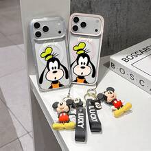 This Disney Mickey Mouse Pattern Lanyard Phone Case Features A Strong Magnetic Closure And Full Coverage Of Acrylic And TPU Material. It's Shockproof, Lightweight, And Suitable For IPhone17/16/11/13/15/15 Plus/15 Pro/15 Pro Max/12/14 Pro Max/11 Pro Max/12 Pro/12 Pro Max/13. It's A Popular Birthday Gift, Business Gift, Durable, Stain-Resistant, And Fingerprint-Resistant New Phone Case For Men And Women. It Also Includes A Mickey Mouse Phone Case And Mickey Mouse Doll Bracelet. Compatible With SamsungGalaxy S20, S21, S22, S23, And S24 Series. It's The Perfect Gift For Friends And Family. This Stylish Phone Case Is Fun, Lightweight, And Durable. IPhone17 Pro Max Phone Case, Minnie Phone Case. - 無色 - 查看 3