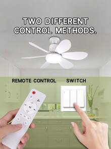 Quạt trần LED 6 cánh có đèn và điều khiển từ xa, đế E27, công suất 40W, có thể điều chỉnh độ sáng, phù hợp cho phòng ngủ và phòng khách, 3 tốc độ gió, hẹn giờ, chức năng đèn ngủ. - Đèn quạt sáu cánh 520 - Xem 7